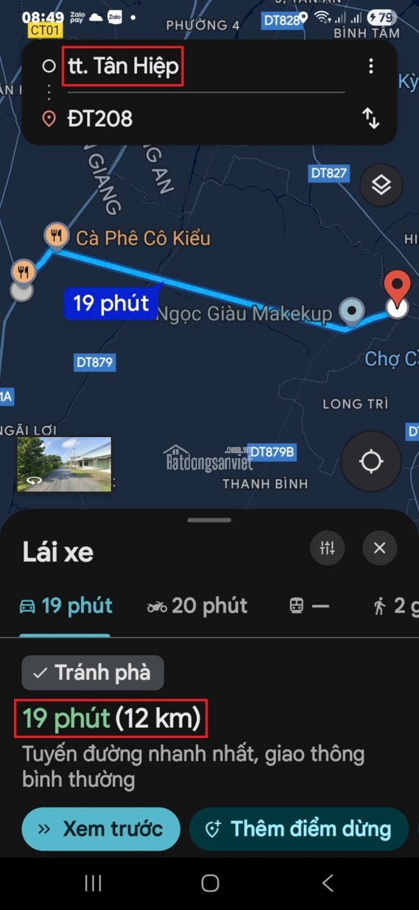 Lô đất MẶT TIỀN Tỉnh 879B, gần cầu Bình Cách, Tân Bình Thành, Chợ Gạo. Giá ngộp.
