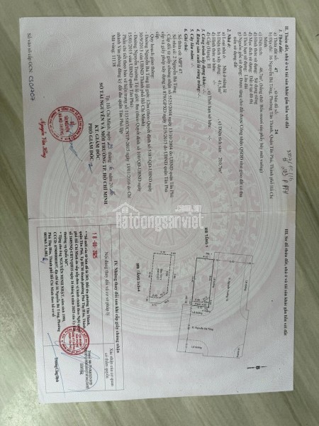 Bán Nhà Mặt Tiền 16 Nguyễn Bá Tòng, P Tân Thành, Q Tân Phú