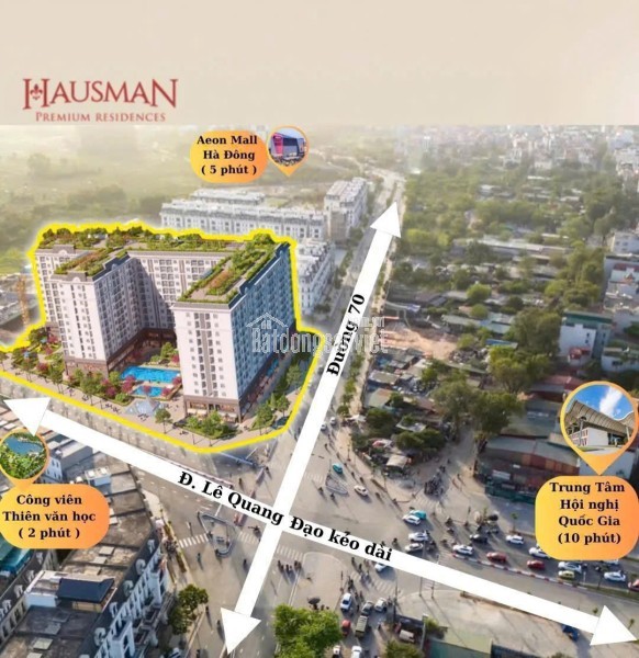 Căn ngoại giao tầng đẹp tại Hausman Premium Residences Đại Mỗ