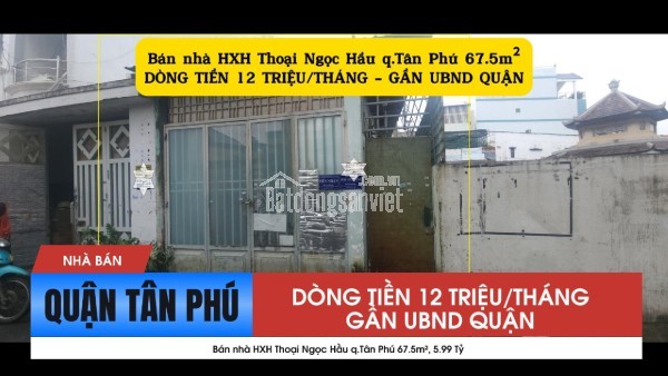 Bán nhà HXH Lý Tuệ q.Tân Phú 64m², 6.99 Tỷ - CẠNH AEON