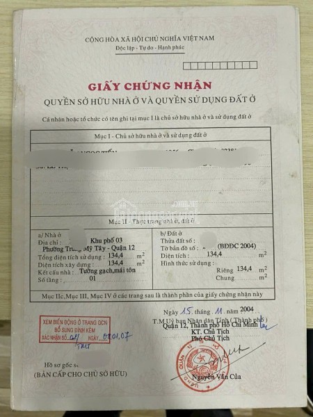 SIÊU PHẨM BIỆT THỰ (20X34) MẶT TIỀN DƯƠNG CÔNG KHI – TÂN HIỆP, HÓC MÔN