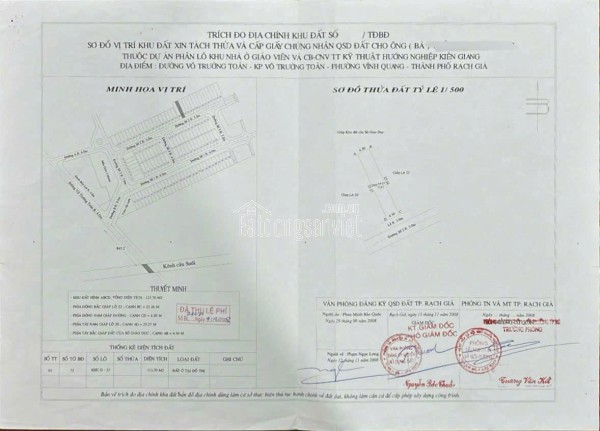 Bán đất khu giáo viên trường Hướng Nghiệp - đường Võ Trường Toản (P Vĩnh Quang cũ, P Rạch Giá, An