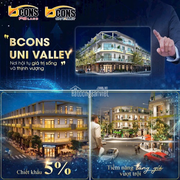 BCONS UNI VALLEY – NHÀ PHỐ SIÊU ĐÔ THỊ GIỮA LÀNG ĐẠI HỌC, PHƯỜNG ĐÔNG HÒA, TP DĨ AN, TỈNH BÌNH