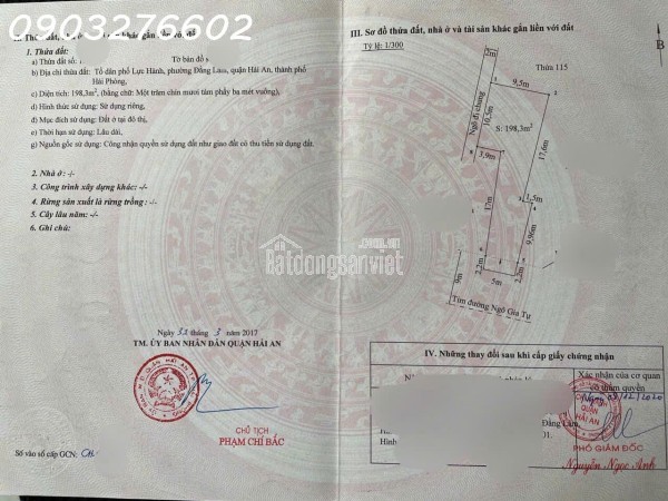 Cơ hội đầu tư vàng  nhà con đường tại Ngô Gia Tự, Hải An, 120 triệu/m2, 198m2