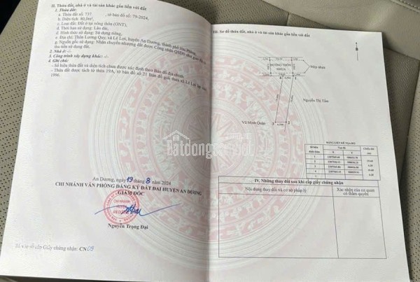 BÁN LÔ ĐẤT ĐẸP – MẶT TRỤC LƯƠNG QUY, LÊ LỢI, AN DƯƠNG, HẢI PHÒNG