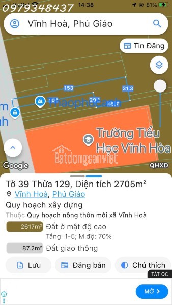 Bán Đất + Nhà Cấp 4 Đẹp Tại Xã Vĩnh Hòa – Khu Vực Phú Giáo (Cũ), Tp.Hcm