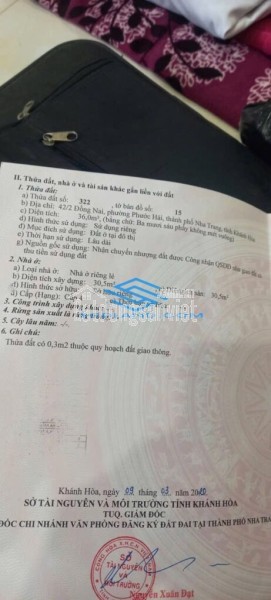 BÁN NHÀ CẤP 4  2 PHÒNG NGỦ HẺM 505 LƯƠNG ĐỊNH CỦA NHA TRANG GIÁ TỐT 1 TỶ 8