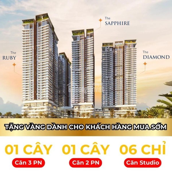 S-05 • 2PN 82,33 m² T11  View nội khu + sông Cổ Cò  The Sapphire – Newtown Diamond  Giá từ 5,004 tỷ