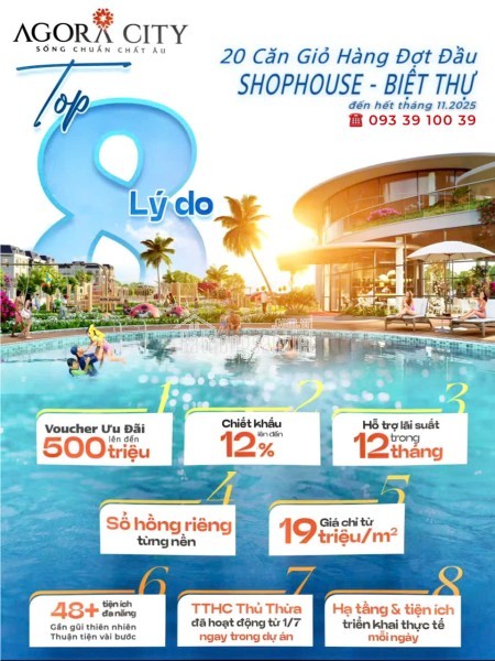 VŨ 0933910039 TOP 8 NHÀ ĐẦU TƯ CHỌN AGORA CITY – CƠ HỘI VÀNG TRƯỚC NGƯỠNG TĂNG GIÁ: 19 tr/m2 (V)