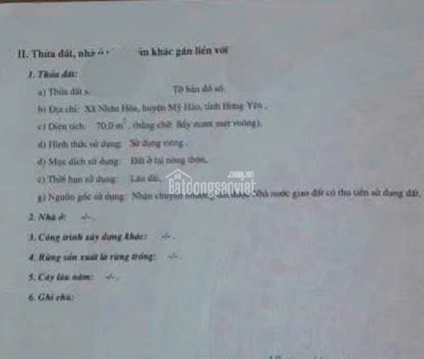 Bán đất: Duy nhất 1 lô tại bến xe Mỹ Hào, Hưng Yên.