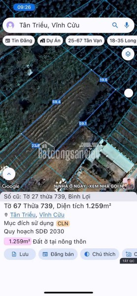 Bán lô đất mặt tiền đường Ông Binh, P. Tân Triều-0909808615