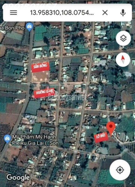 Bán đất 250m2 (100m2đất ở) 580tr ở thành phố PleiKu- Gia Lai