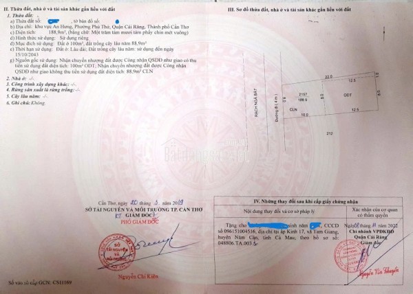 ĐẤT CHÍNH CHỦ ĐẸP  –  GIÁ TỐT  –  CẦN BÁN Khu Vực An Hưng, Phường Phú Thứ, Cái Răng - Cần Thơ