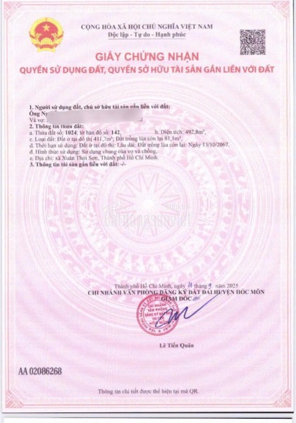 Bán đất mặt tiền 8x63m giá 12,5 tỷ Đường Kênh Tiêu