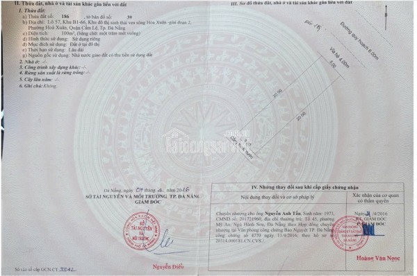 CẦN BÁN GẤP CẶP ĐẤT LÀN ĐÔI ĐƯỜNG DIÊN HỒNG – SÁT SÔNG - ĐÀ NẴNG