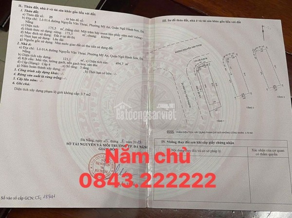 💥💥 BÁN NHÀ CỬA HÀNG 2 MẶT TIỀN 175m2 TẠI NGUYỄN VĂN THOẠI - CHÂU THỊ VĨNH TẾ, ĐÀ NẴNG - SỔ ĐỎ,