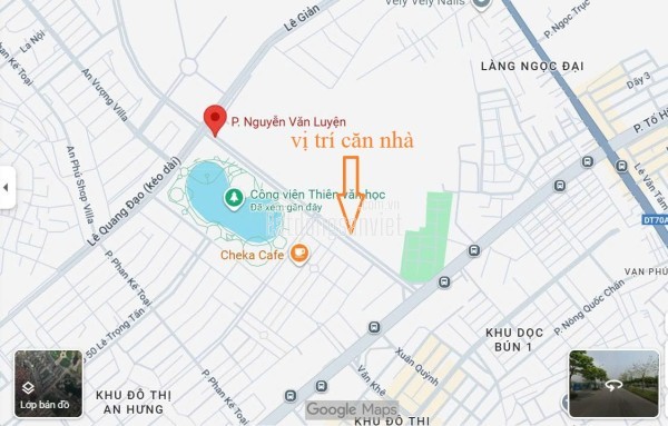 LÔ GÓC – MẶT PHỐ NGUYỄN VĂN LUYỆN – HÀ ĐÔNG – SÁT CẠNH CÔNG VIÊN THIÊN VĂN HỌC DT 200M2