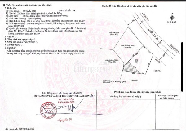 BÁN ĐẤT THỔ CƯ MẶT TIỀN QL20 – XUÂN THỌ, ĐÀ LẠT