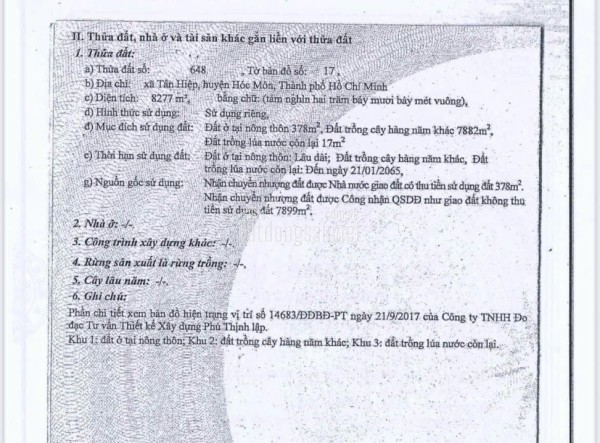 Bán lô đất nền 8,277m2 ngang 93,8m2 tại Huỳnh Thị Mài, Tân Hiệp, Hóc Môn, HCM
