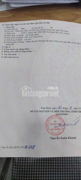 SIÊU PHẨM ĐẤT ĐẸP – CHÍNH CHỦ CẦN  BÁN  GẤP – ĐÔNG HƯNG, THÁI BÌNH