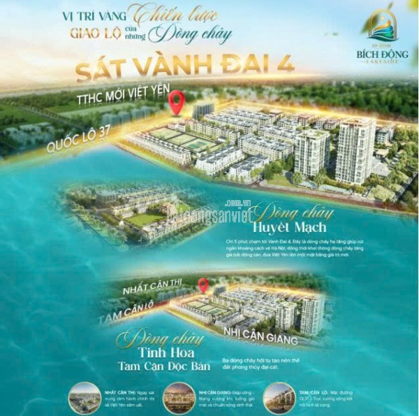 Bán lô liền kề Bích Động Lakeside - 114m2 – mặt đường 22m – giá chỉ từ 65 triệu/m²