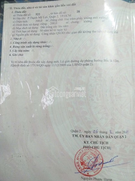 Đất Mặt Tiền Đường 12m 200m2 Q2 Giá 5,9 tỷ