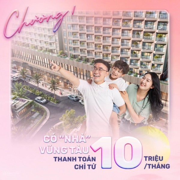 Chỉ 720tr trong 2 năm-Căn hộ mặt biển The Maris VT có nội thất-Cho thuê 25tr/th-Cam kết mua lại 12%