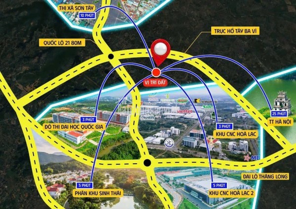 ĐẤT PHÚ CÁT,  ĐẦU TƯ - TÂM ĐIỂM CÔNG NGHỆ CAO HÒA LẠC, VỊ TRÍ SIÊU ĐẸP, GIÁ TỐT, NHỈNH 3 TỶ