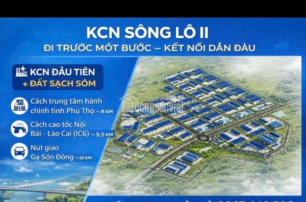 Bán và cho thuê đất KCN Sông Lô II - Vĩnh Phúc