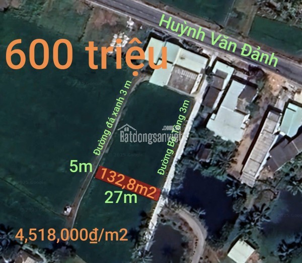 Bán lô đất thổ trung tâm Thị Trấn Tân Trụ 2 mặt tiền giá 1,7 tỷ