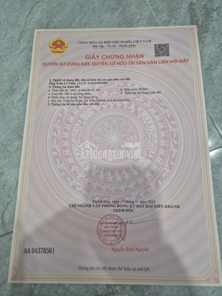 Cần bán khách sạn 1 sao, lộc thọ, nha trang, 92,6m2, giá dưới 30 tỷ, đang kinh doanh, gần biển