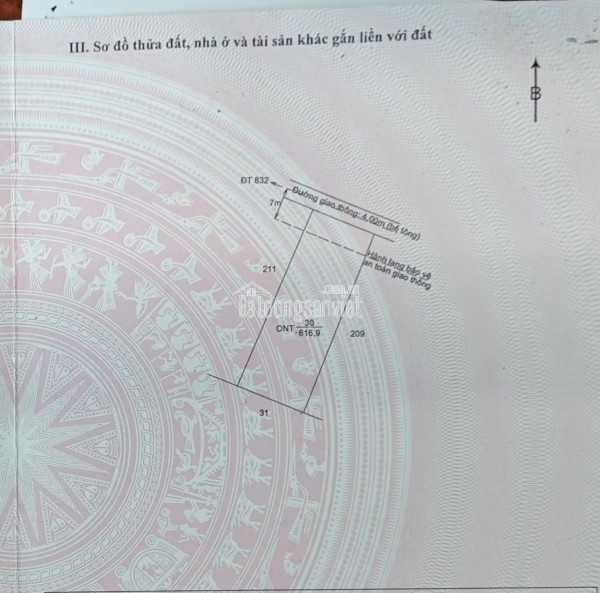 Bán gấp lô đất lúa hai mặt tiền hạ giá 570 triệu.công