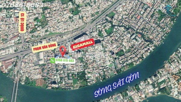 Bán mặt tiền KD gần bên Gigamall Phạm Văn Đồng, 2 tầng, 90m2, đường 12m, sổ hồng, giá 13 tỷ TL