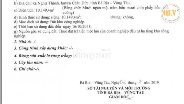 BÁN 3 LÔ ĐẤT LIỀN KỀ – KCN CHÂU ĐỨC, NGHĨA THÀNH, BRVT