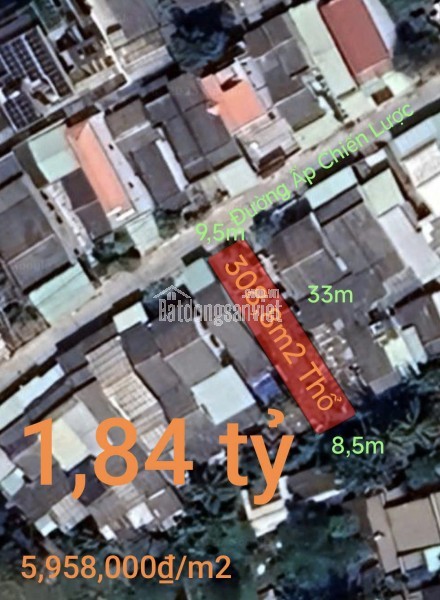 Bán lô đất thổ trung tâm huyện Tân Trụ giá 1,84 tỷ