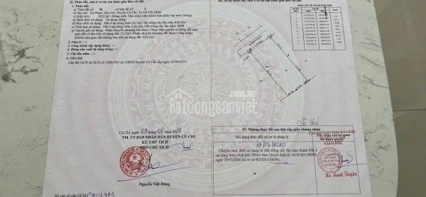 Bán đất xã phạm văn cội .củ chi, diện tích 855m2