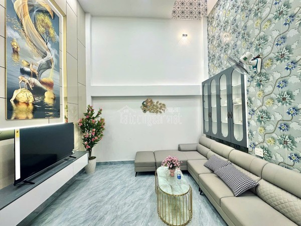 Hẻm ô tô đổ cổng Bùi Quang Là – thông Phan Huy Ích  46m²  1T 1Lửng 2L ST  4PN 6WC  Full nội thất