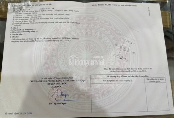 MẢNH ĐẤT 58.1M TẠI TRUNG CHÂU _ LIÊN MINH ( mới ) _ HÀ NỘI.