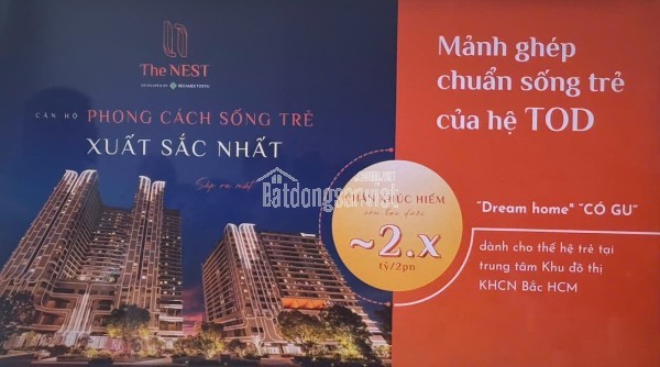 34m2 - Giá dự kiến 1.7 tỷ - 1PN1WC booking dự án The NEST Midori Park