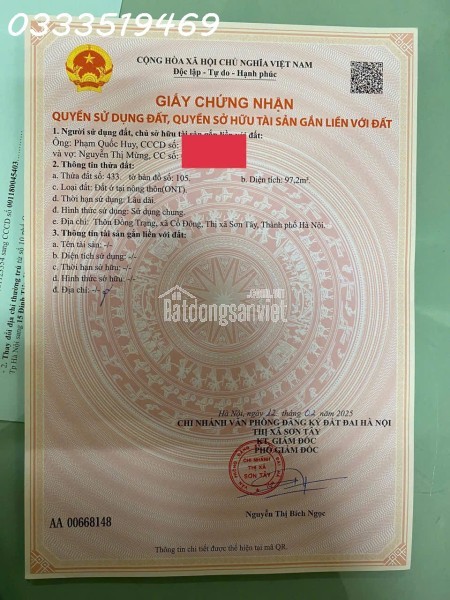 vk chồng em cần bán mảnh khu đất full thổ cư- Đoài Phương, Sơn Tây, HN (Em không tiếp  sale, cần