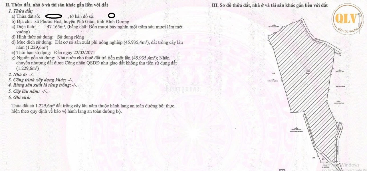 Bán đất tại Xã Phước Hoà, Huyện Phú Giáo, Bình Dương giá 65 tỷ