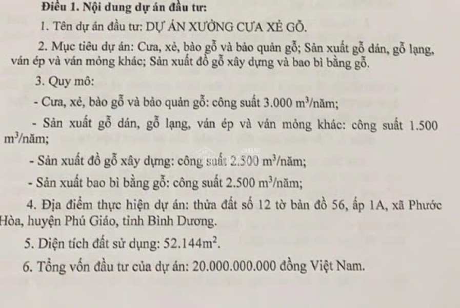 Bán đất tại Xã Phước Hoà, Huyện Phú Giáo, Bình Dương giá 65 tỷ