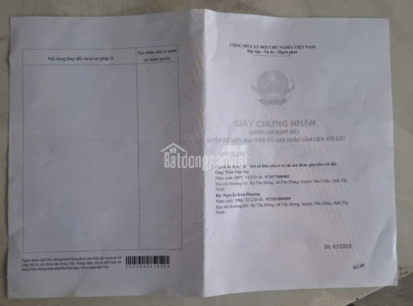 Đất mặt tiền Tân Châu Tây Ninh giá 3.5 tỷ