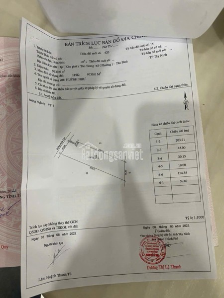 Đất mặt tiền Tân Châu Tây Ninh giá 3.5 tỷ