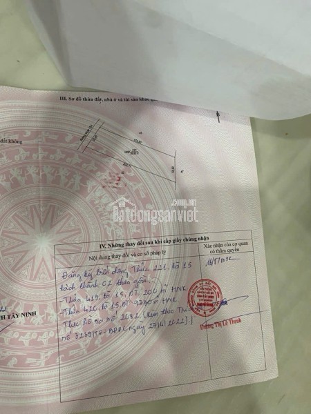 Đất mặt tiền Tân Châu Tây Ninh giá 3.5 tỷ