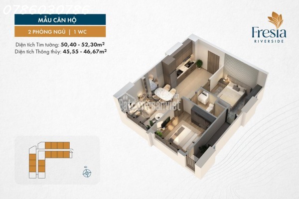 Bán căn hộ 2PN Fresia view nội khu hồ bơi giá chỉ 1,82 tỷ, căn hộ view hồ bơi giá tốt