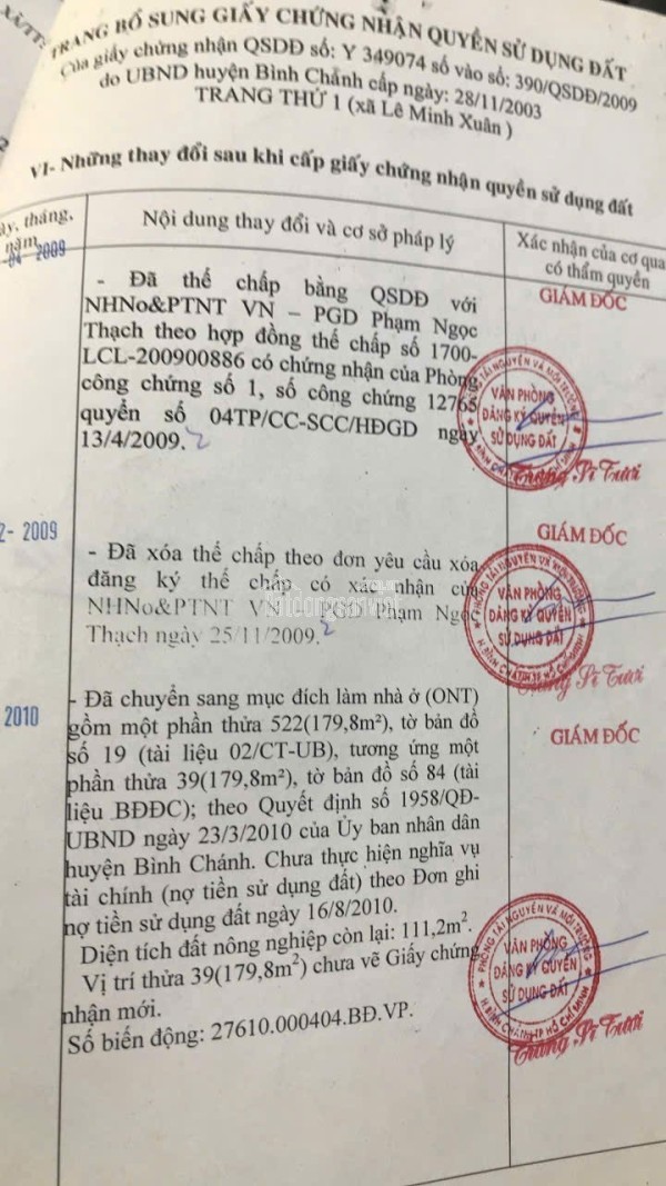 Bán Đất Mặt Tiền 290m2, Giá 6.8 Tỷ , Số 289 Thích Thiện Hoà, Xã Bình Lợi, TPHCM