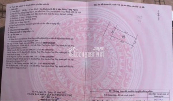 CC GỬI B.ÁN 93M ĐẤT TRUNG TÂM PHÚC THỌ _ HÀ NỘI.