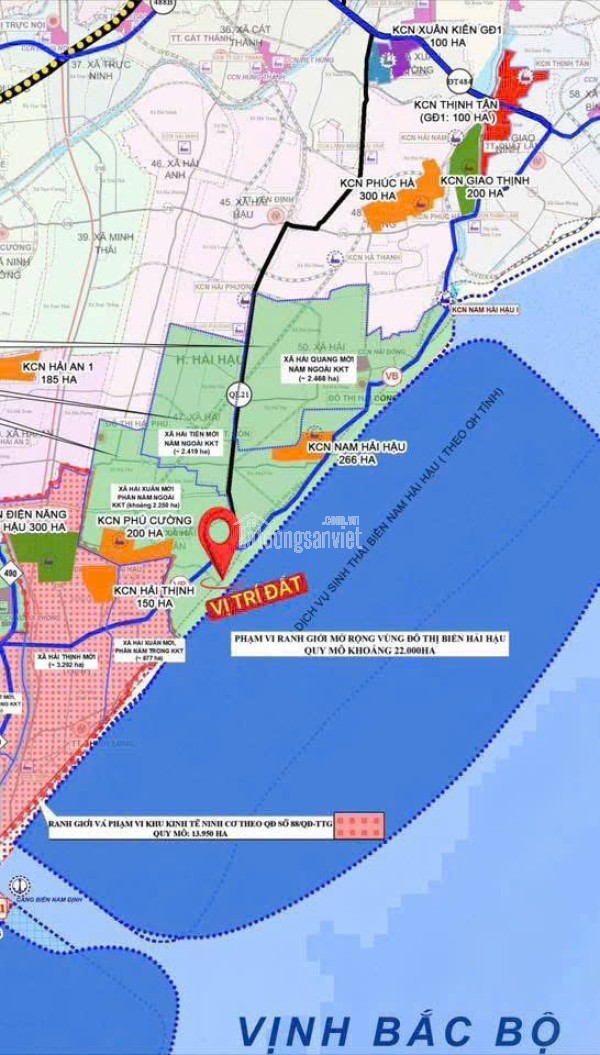 BÁN NHANH LÔ GÓC, 105m, mặt tiền 5.6m, hơn 1.5 tỷ, đặc khu kinh tế Ninh Cơ, Ninh Bình, sát biển