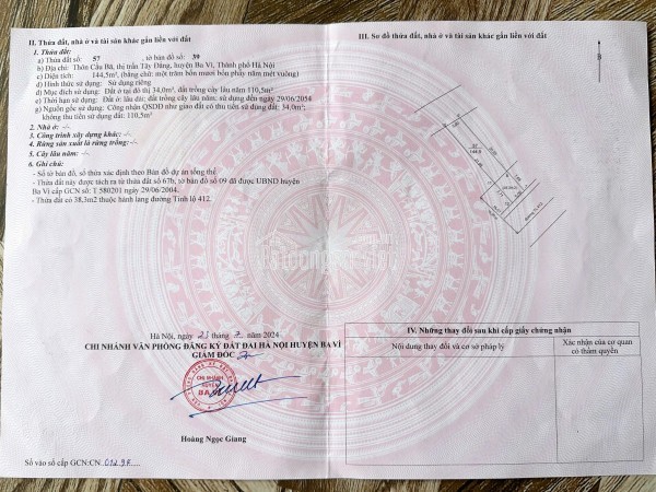 CHÍNH CHỦ GỬI TIN BÁN ĐẤT TÂY ĐẰNG – BA VÌ, HÀ NỘI